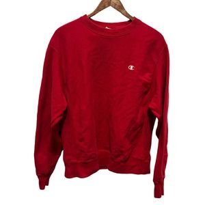 Champion Men’s Medium Red Reverse Weave Crew Neck Size M Sweatshirt Unisex